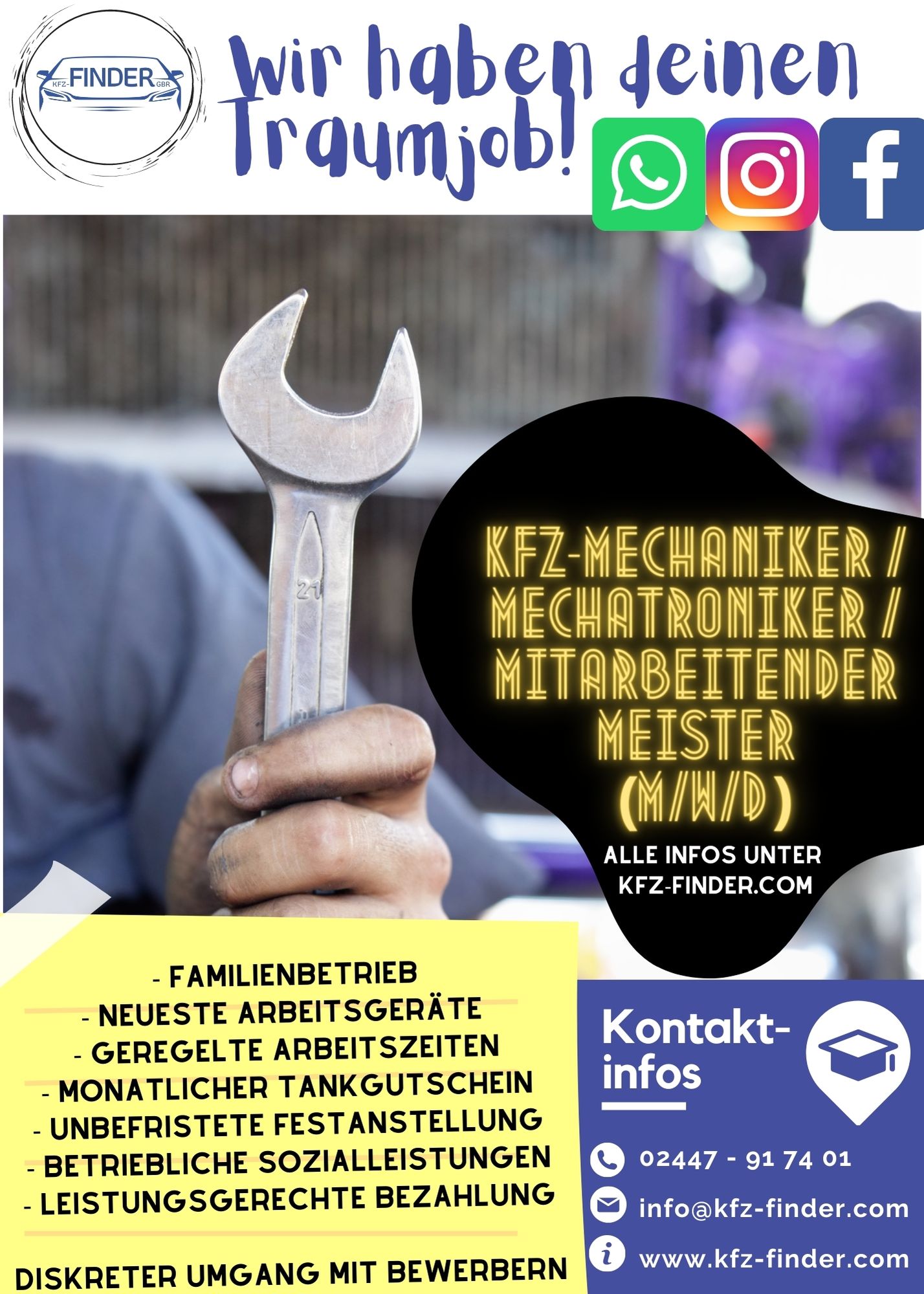 StellenanzeigeKFZ-Mechatroniker, KFZ-Mechaniker, Mitarbeitender Meister | KFZ-Finder GbR